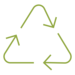 Icon mit 3 Pfeilen als Kreislauf – Recyclefähigkeit