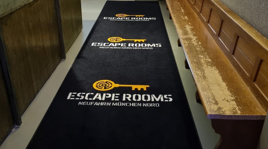 bedruckte Fussmatte Situation escape room